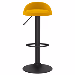 vidaXL Sgabello da Bar Giallo in Velluto - Vista aggiuntiva 3