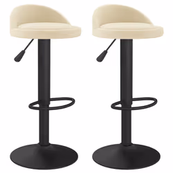 Sgabelli da Bar 2 pz in Velluto Cremacod mxl 71468 - Vista aggiuntiva 2