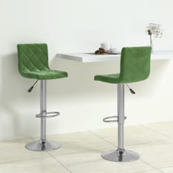 Sgabelli da Bar 2 pz Verde Scuro in Velluto Vidaxl 307194