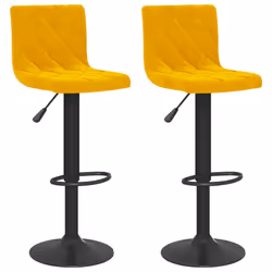 Sgabelli da Bar 2 pz Giallo Senape in Vellutocod mxl 94484 - Vista aggiuntiva 2