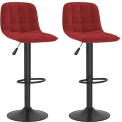 Vidaxl - Sgabelli da Bar 2 pz Rosso Vino in Velluto 105981