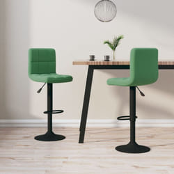 Vidaxl - Set di 2 Sgabelli da Bar, Sgabelli Alti Verde Scuro in Velluto