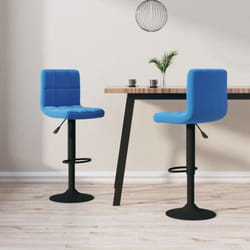 Vidaxl - Set di 2 Sgabelli da Bar, Sgabelli Alti Blu in Velluto