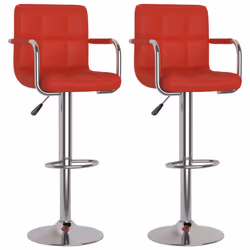vidaXL Sgabelli da Bar 2 pz Rosso Vino in Similpelle - Vista aggiuntiva 2