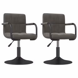 Sedie da Pranzo Girevoli 2 pz Grigio Scuro in Vellutocod mxl 96547 - Vista aggiuntiva 2