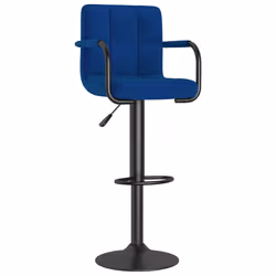 vidaXL Sgabelli da Bar 2 pz Blu in Tessuto - Vista aggiuntiva 3