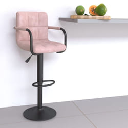 vidaXL Sgabello da Bar Rosa in Velluto
