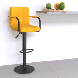 Vidaxl - Sgabello da Bar Giallo Senape in Velluto