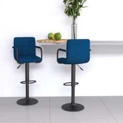 Sgabelli da Bar 2 pz Blu in Velluto - Vidaxl