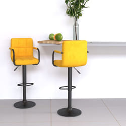 Vidaxl - Sgabelli da Bar 2 pz Giallo Senape in Velluto 86350