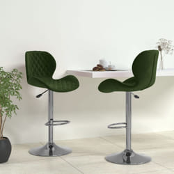 Vidaxl - Sgabelli da Bar 2 pz Verde Scuro in Velluto 516680