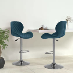 Sgabelli da Bar 2 pz Blu in Velluto - Vidaxl