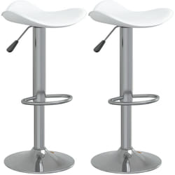 Sgabelli da Bar Bianchi 2 pz Acciaio Cromato e Pelle Sintetica Vidaxl 613205