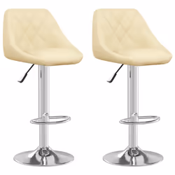 vidaXL Sgabelli da Bar 2 pz Crema in Similpelle - Vista aggiuntiva 2