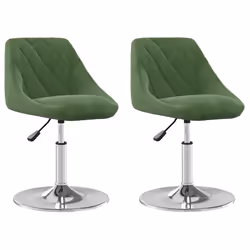 vidaXL Sedie da Pranzo Girevoli 2 pz Verde Scuro in Velluto - Vista aggiuntiva 2