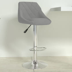 vidaXL Sgabello da Bar Grigio Chiaro in Velluto