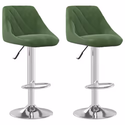 vidaXL Sgabelli da Bar 2 pz Verde Scuro in Velluto - Vista aggiuntiva 2