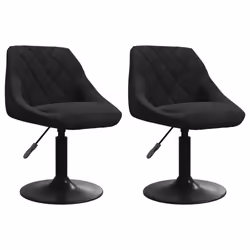 Sedie da Pranzo Girevoli 2 pz Nere in Vellutocod mxl 71393 - Vista aggiuntiva 2