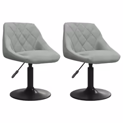 Sedie da Pranzo Girevoli 2 pz Grigio Chiaro in Vellutocod mxl 94834 - Vista aggiuntiva 2