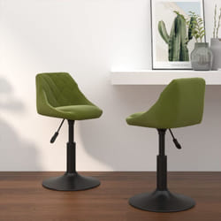 Vidaxl - Sedie da Pranzo Girevoli 2 pz Verde Chiaro in Velluto