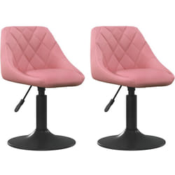 Vidaxl - Sedie da Pranzo Girevoli 2 pz Rosa in Velluto 933210