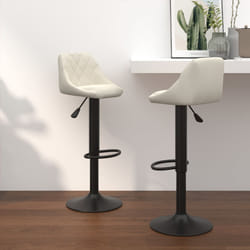 Sgabelli da Bar 2 pz Crema in Vellutocod mxl 119436