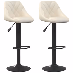 Sgabelli da Bar 2 pz Crema in Vellutocod mxl 119436 - Vista aggiuntiva 2