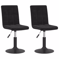 Sedie da Pranzo Girevoli 2 pz Nere in Vellutocod mxl 95514 - Vista aggiuntiva 2