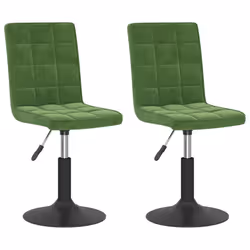 vidaXL Sedie da Pranzo Girevoli 2 pz Verde Scuro in Velluto - Vista aggiuntiva 2