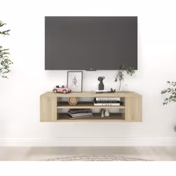Questo mobile TV sospeso dona ai vostri interni uno stile unico ed elegante. La costruzione robusta di questo mobiletto lo re ...