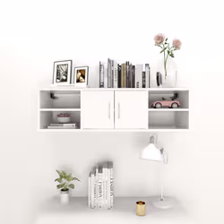 vidaXL Scaffale a Parete Bianco 102x30x29 cm in Legno Multistrato - Vista aggiuntiva 3