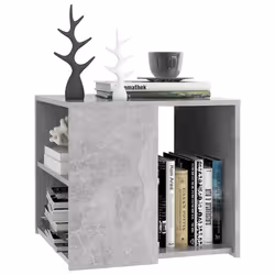 vidaXL Tavolino Grigio Cemento 50x50x45 cm in Legno Multistrato - Vista aggiuntiva 3