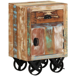 Comodino con Ruote 40x30x57 cm in Legno Massello di Recupero vidaXL