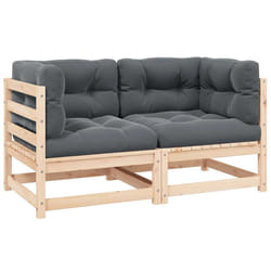 Divani ad Angolo da Giardino 2 pz con Cuscini in Legno di Pinocod mxl 70754