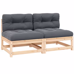 Divani Centrali da Giardino con Cuscini 2 pz in Legno di Pinocod mxl 118715