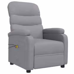 vidaXL Poltrona Massaggiante Elettrica Grigio Chiaro in Tessuto - Vista aggiuntiva 3