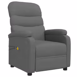 vidaXL Poltrona Massaggiante Elettrica Grigio Scuro in Tessuto - Vista aggiuntiva 3