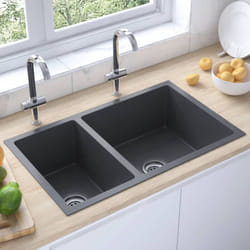 Lavandino, Lavello da Cucina Nero in Acciaio Inossidabile Vidaxl 13649