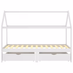 vidaXL Giroletto Bambini con Cassetti Bianco Pino Massello 90x200 cm - Vista aggiuntiva 3