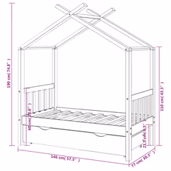 VidaXL 322148 lettino per bambini Bianco Legno - Vista aggiuntiva 7