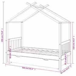 VidaXL 322149 lettino per bambini Bianco Legno - Vista aggiuntiva 7