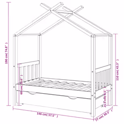 VidaXL 322151 lettino per bambini Grigio Legno - Vista aggiuntiva 7
