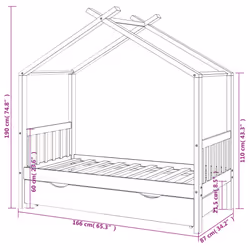 VidaXL 322152 lettino per bambini Grigio Legno - Vista aggiuntiva 7