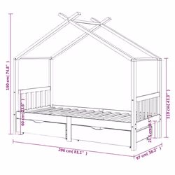 VidaXL 322153 lettino per bambini Grigio Legno - Vista aggiuntiva 7