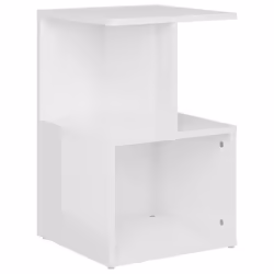 vidaXL Comodino Bianco Lucido 35x35x55 cm in Legno Multistrato - Vista aggiuntiva 2