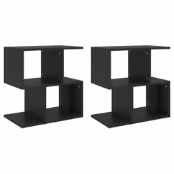 vidaXL Comodini 2pz Neri 50x30x51,5 cm in Legno Multistrato - Vista aggiuntiva 2
