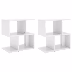vidaXL Comodini 2pz Bianco Lucido 50x30x51,5 cm in Legno Multistrato - Vista aggiuntiva 2