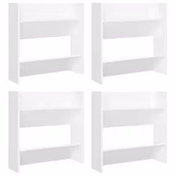 vidaXL Scarpiere a Muro 4 pz Bianche 60x18x60 cm in Legno Multistrato - Vista aggiuntiva 2