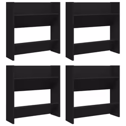 vidaXL Scarpiere a Muro 4 pz Nere 60x18x60 cm in Legno Multistrato - Vista aggiuntiva 2