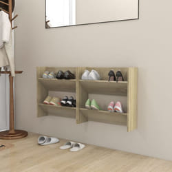 Vidaxl - Scarpiere a Muro 2pz Rovere Sonoma 60x18x60cm Legno Multistrato